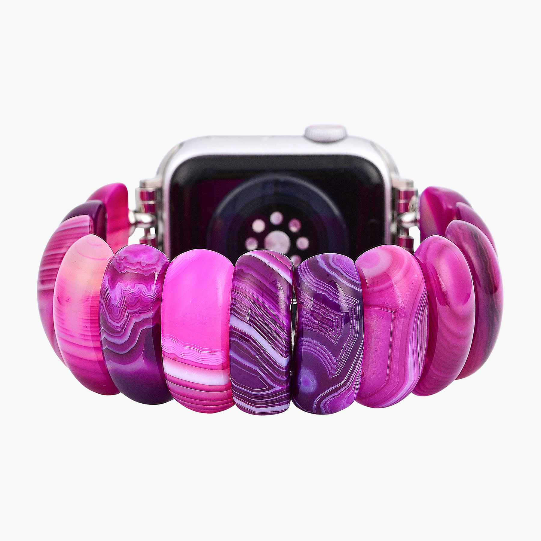 Bracelet Apple Watch en agate orchidée radiante