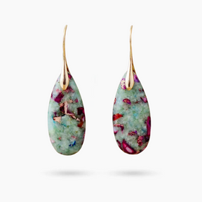 Boucles d'oreilles en forme de larme en jaspe Rosy Reef