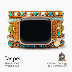 Bracelet Apple Watch torsadé en jaspe océan