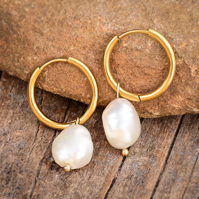 Boucles d'oreilles créoles à breloques en perles