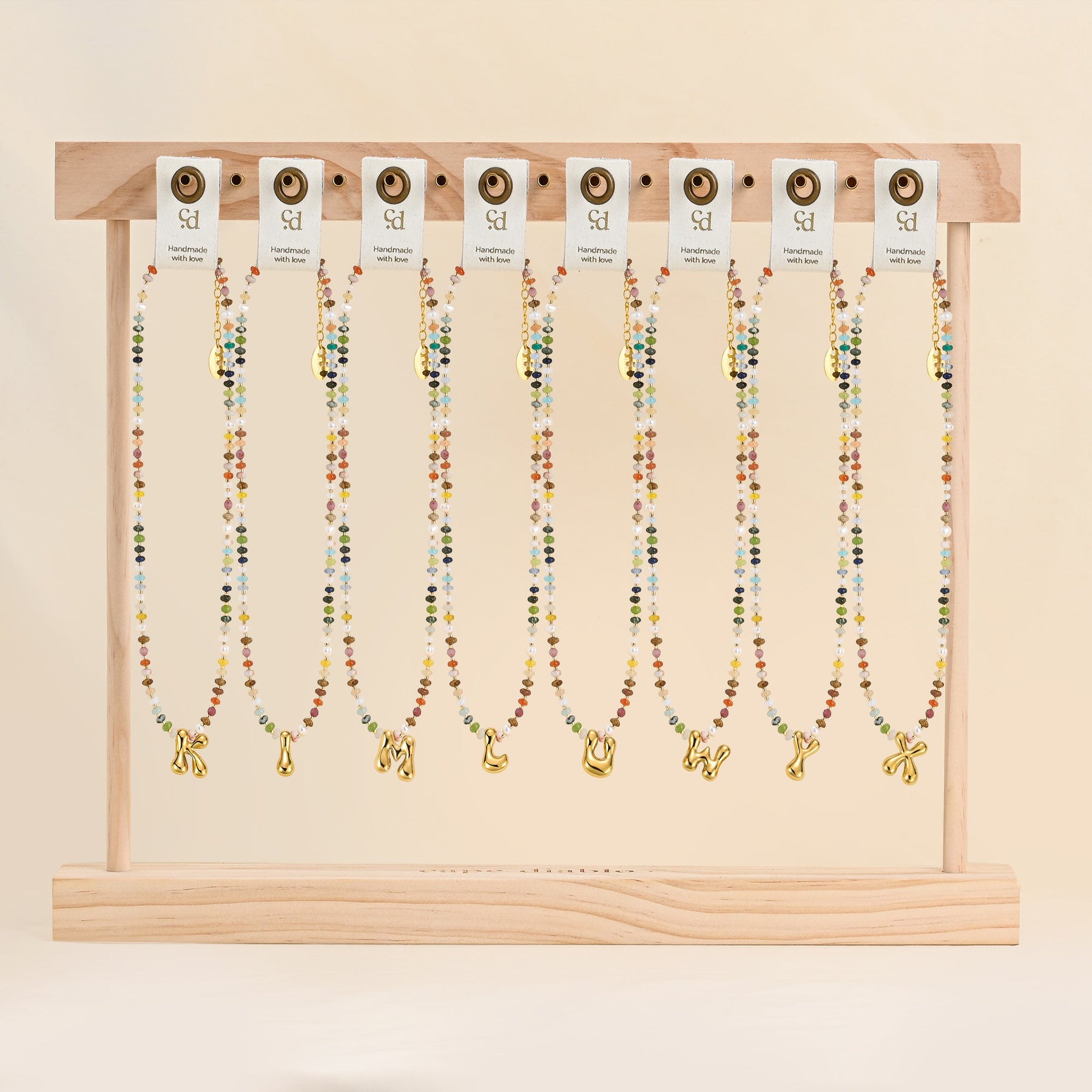 Collier Lettre Bulles Multicolore