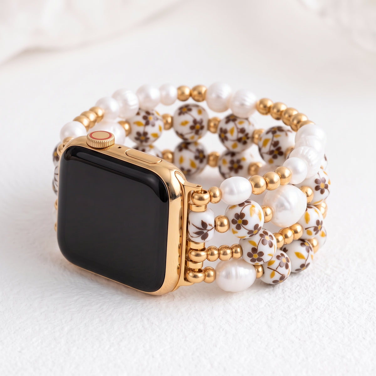 Bracelet Apple Watch Porcelain Garden Golden Meadow