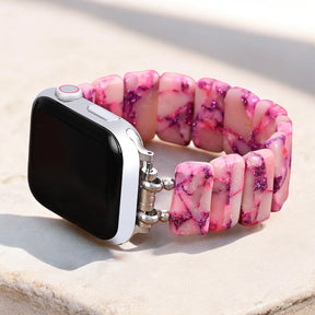 Bracelet extensible en marbre rose pour Apple Watch