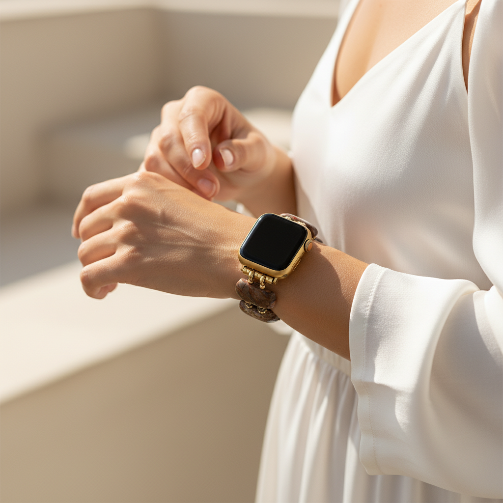 Bracelet extensible en jaspe Horizon du Désert pour Apple Watch