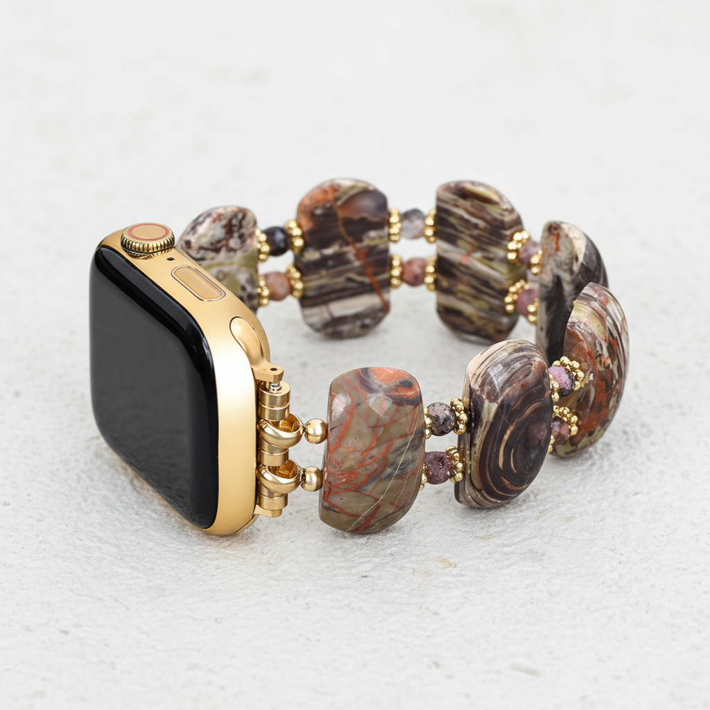 Bracelet extensible en jaspe Horizon du Désert pour Apple Watch