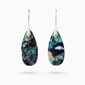 Boucles d'oreilles pendantes en jaspe Oceanic Gleam