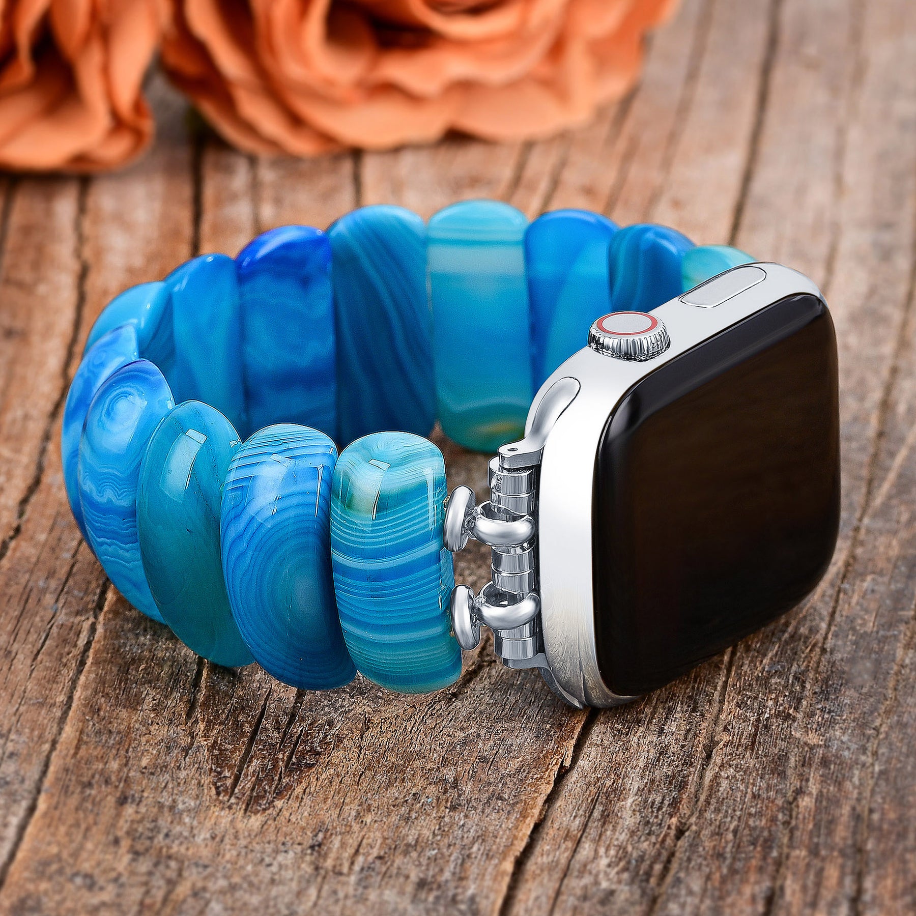 Bracelet extensible en agate Ocean Essence pour Apple Watch