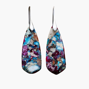 Boucles d'oreilles en forme de larme en jaspe intense