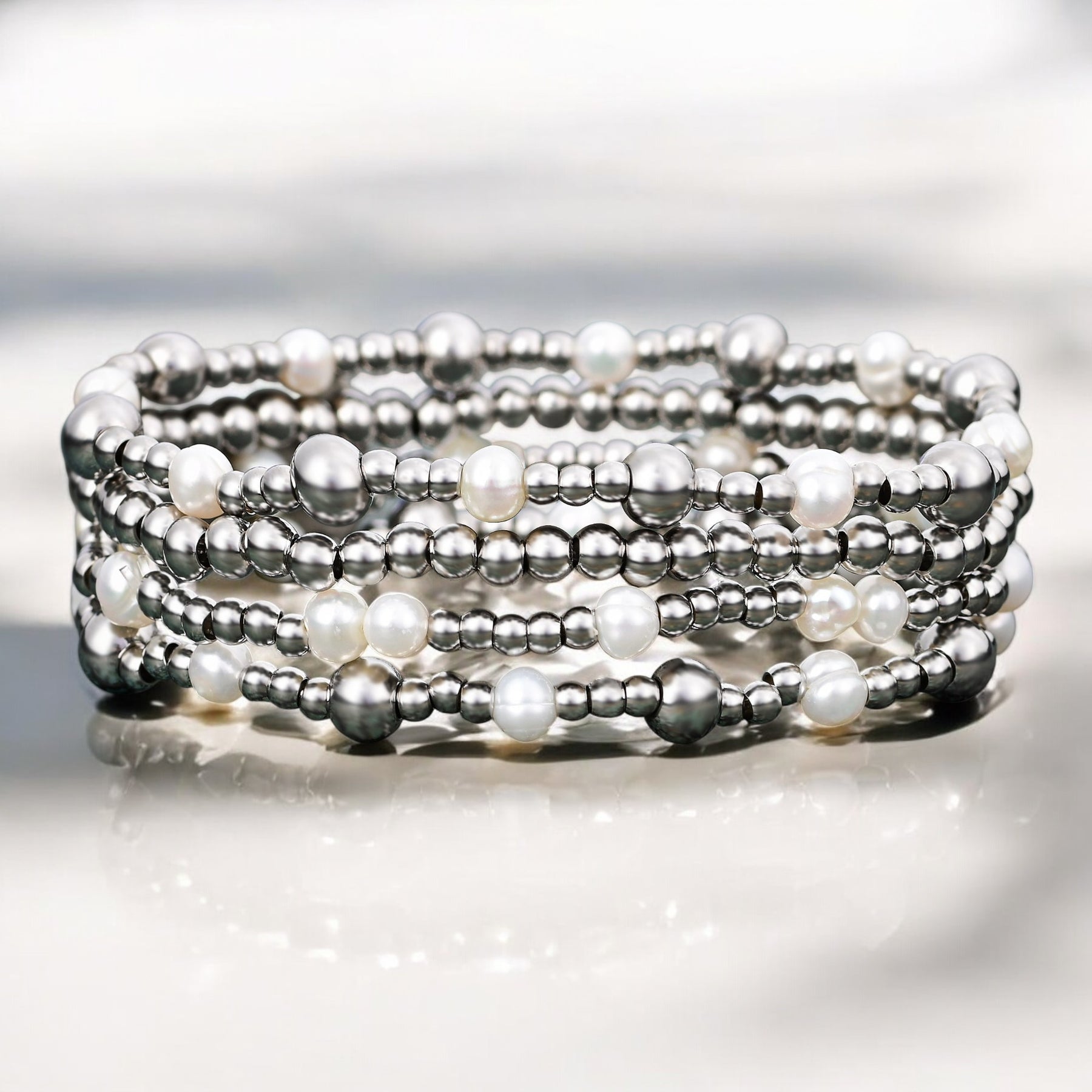 Ensemble de bracelets en perles scintillantes