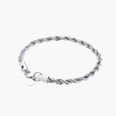 Bracelet en corde (Argent) 5mm