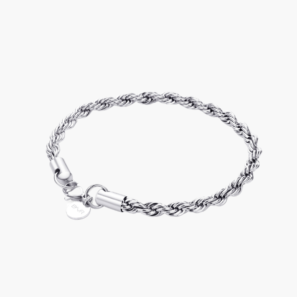 Bracelet en corde (argent) 5 mm