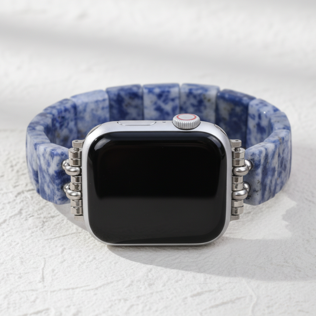 Bracelet extensible en sodalite bleu horizon pour Apple Watch