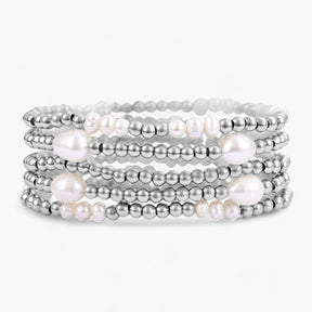 Ensemble de bracelets en perles et argent