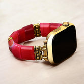 Bracelet extensible en agate Essence de rubis pour Apple Watch