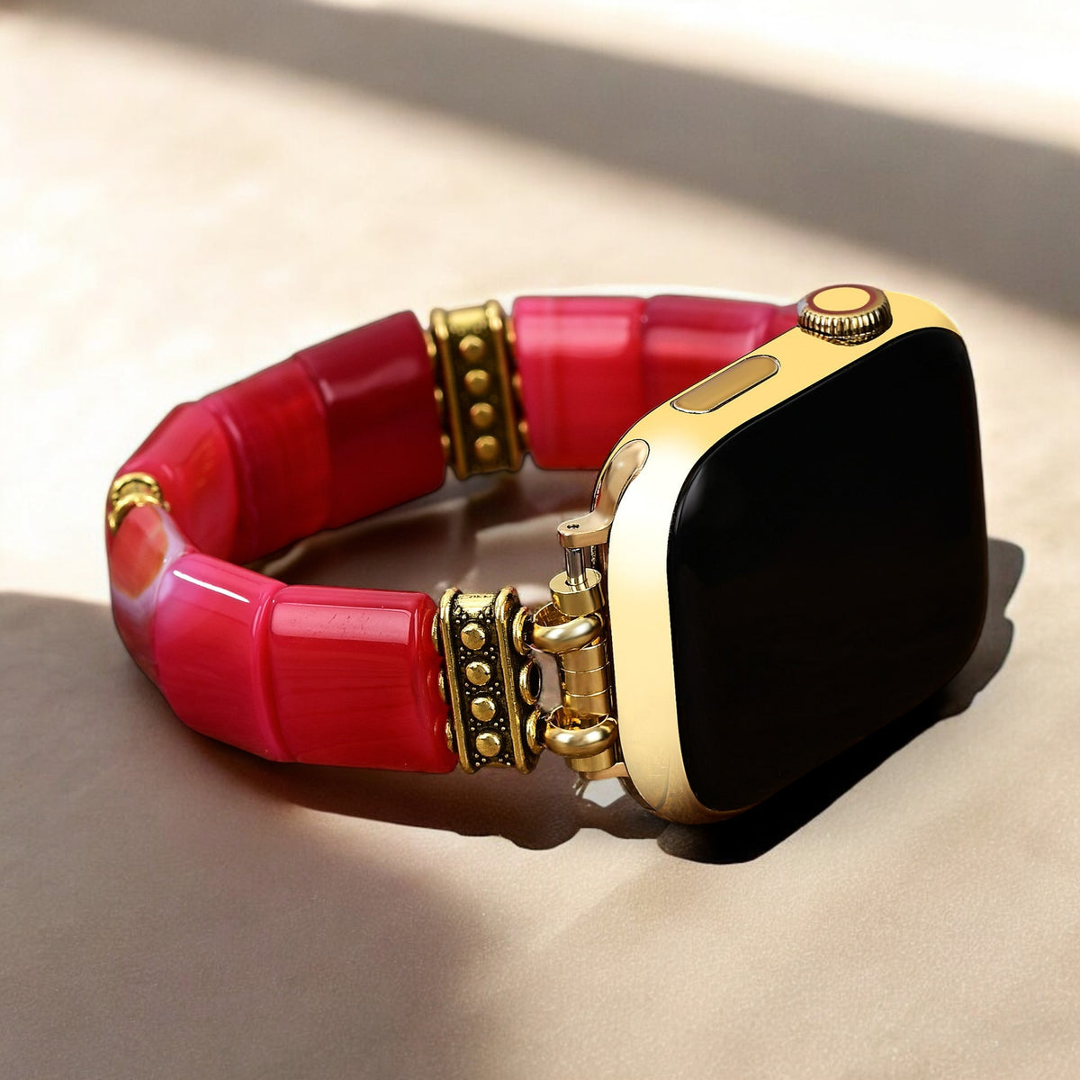 Bracelet extensible en agate Essence de rubis pour Apple Watch