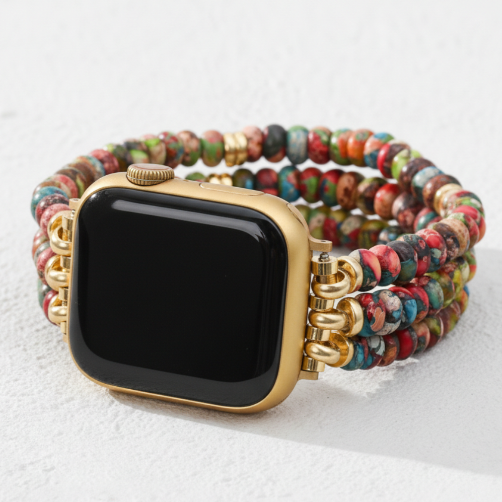 Bracelet extensible bohème kaléidoscope pour Apple Watch