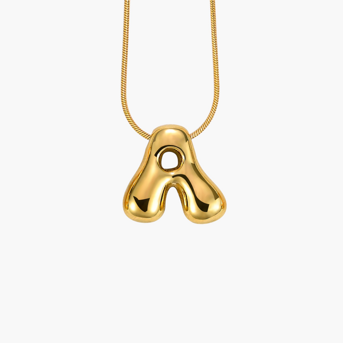 Collier initial lettre bulle éclat doré