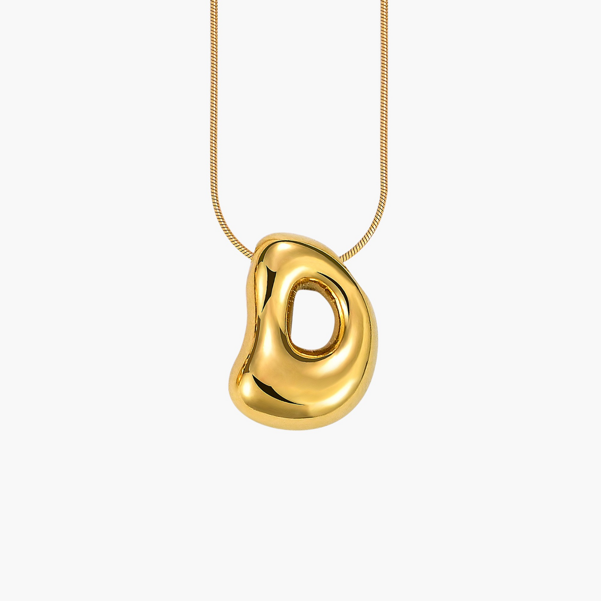 Collier initial lettre bulle éclat doré