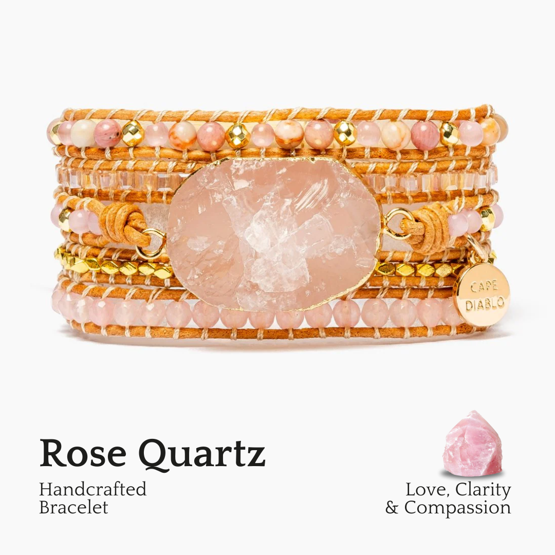 Bracelet en Quartz Rose Doré