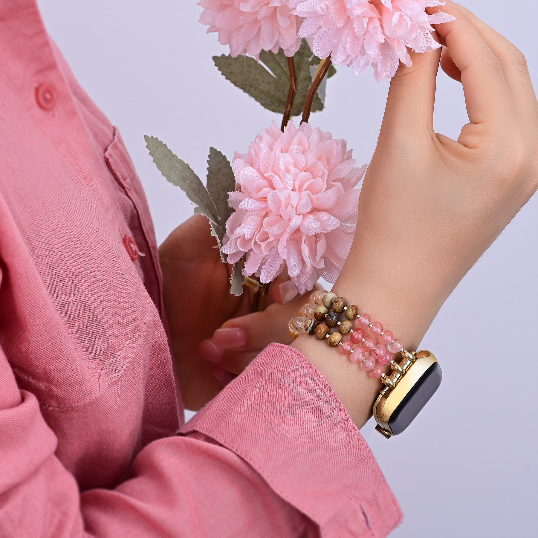 Bracelet Amber Bloom Stone Stretch Apple Watch