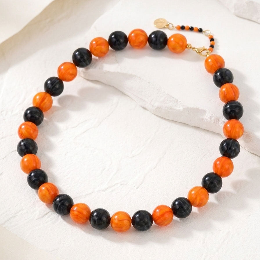Collier chunky citrouille d’Halloween Midnight Pumpkin