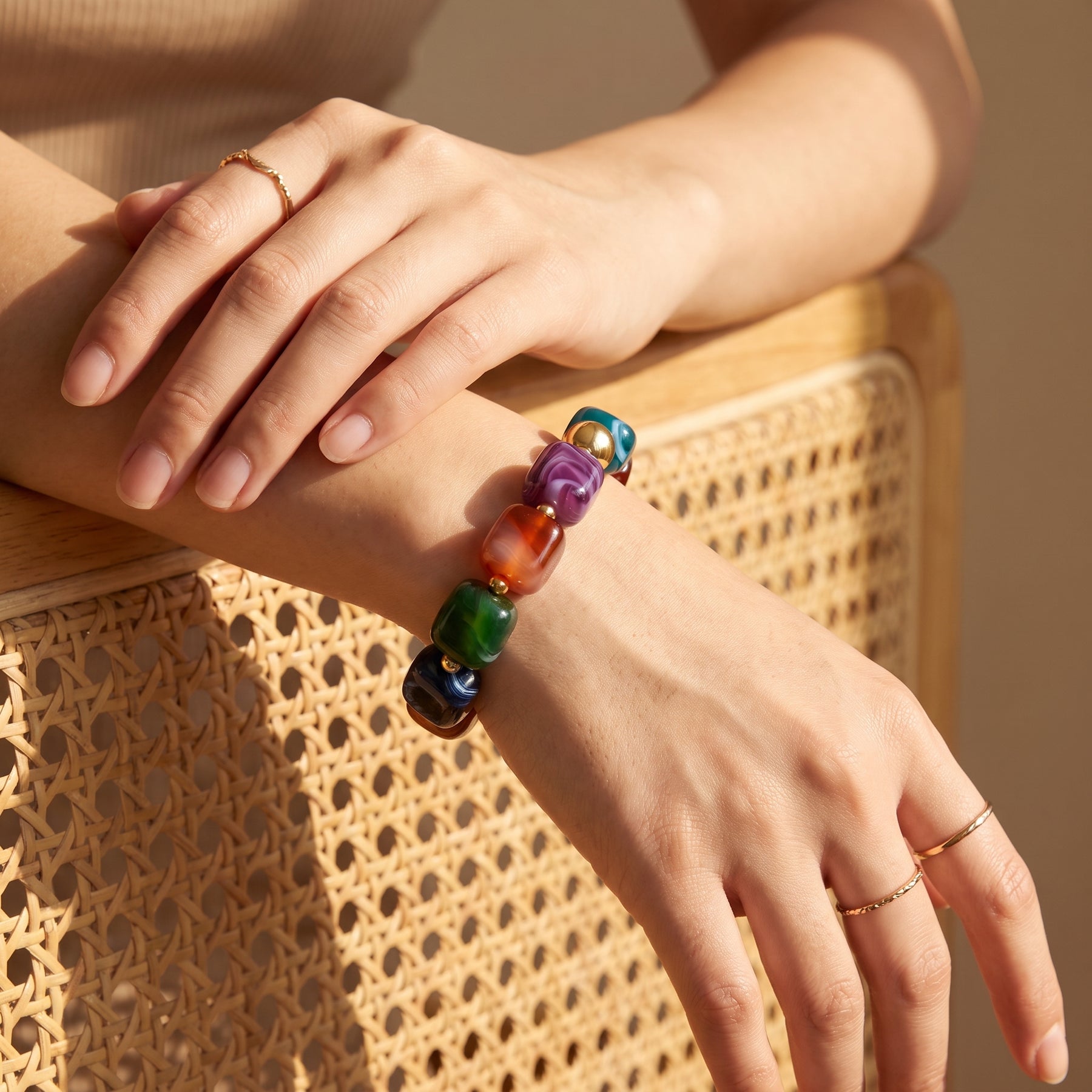 Bracelet chunky multicolore mystique