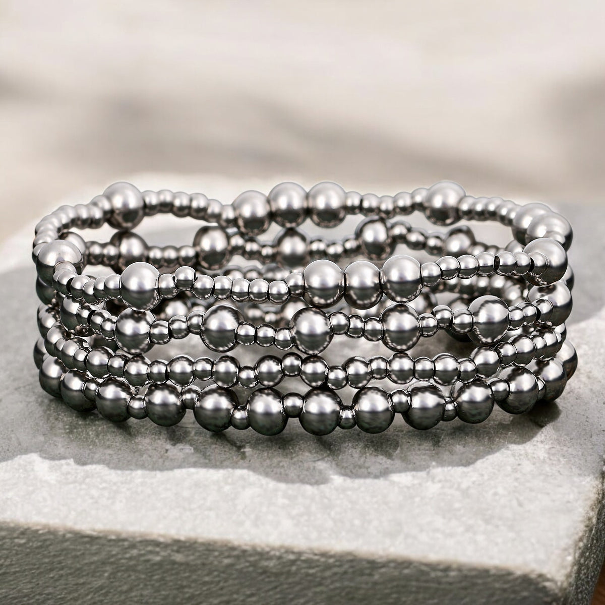 Ensemble de Bracelets Platine Discret