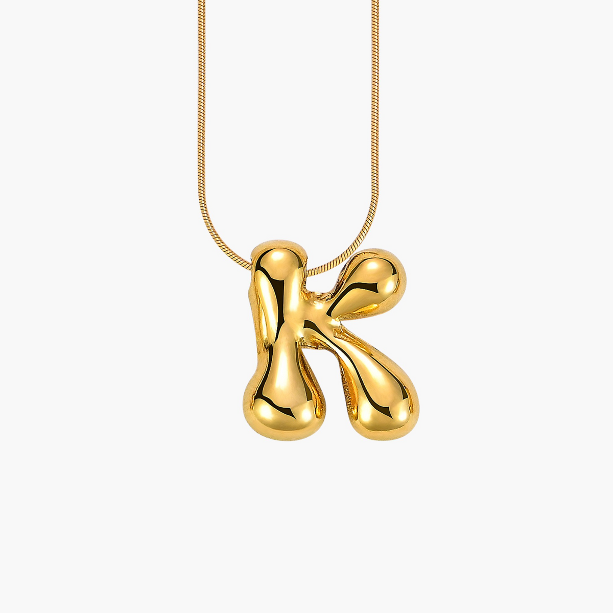 Collier initial lettre bulle éclat doré
