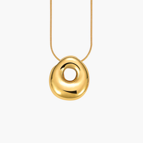 Collier avec initiales en forme de bulle dorée