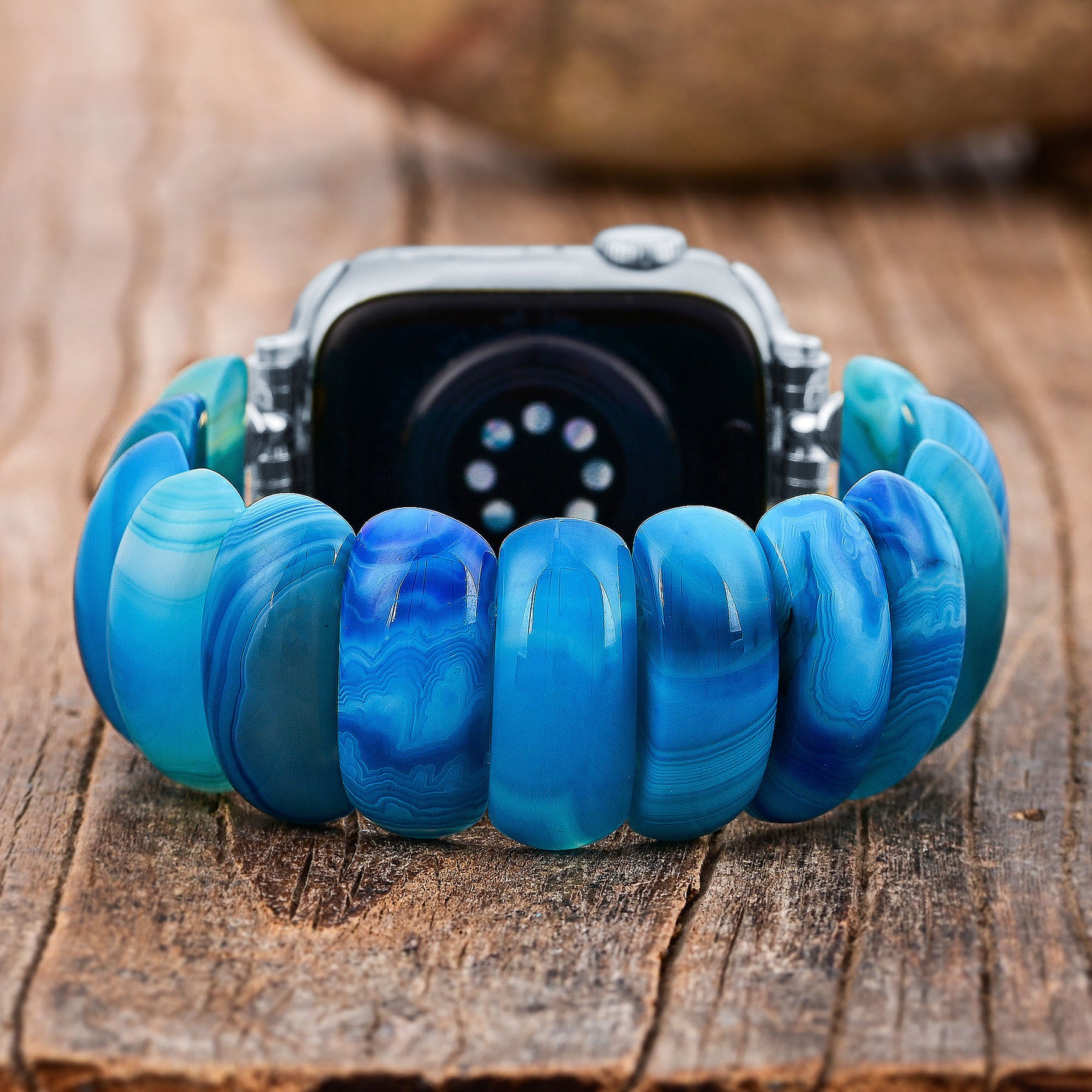 Bracelet extensible en agate Ocean Essence pour Apple Watch
