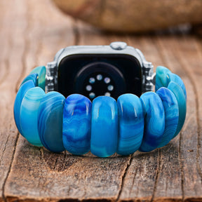 Bracelet extensible en agate Ocean Essence pour Apple Watch