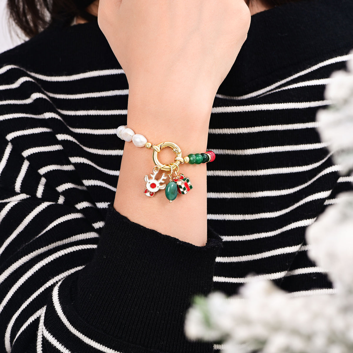 Bracelet charm de joie de Noël