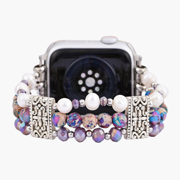 Bracelet Apple Watch en jaspe artisanal Oasis