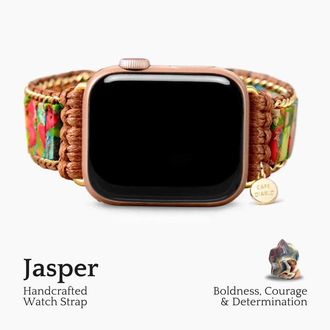 Bracelet Apple Watch en jaspe forêt tropicale