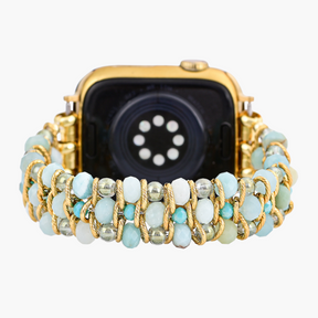 Bracelet tressé Apple Watch en amazonite rêve