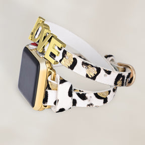 Bracelet Apple Watch en cuir Love Safari