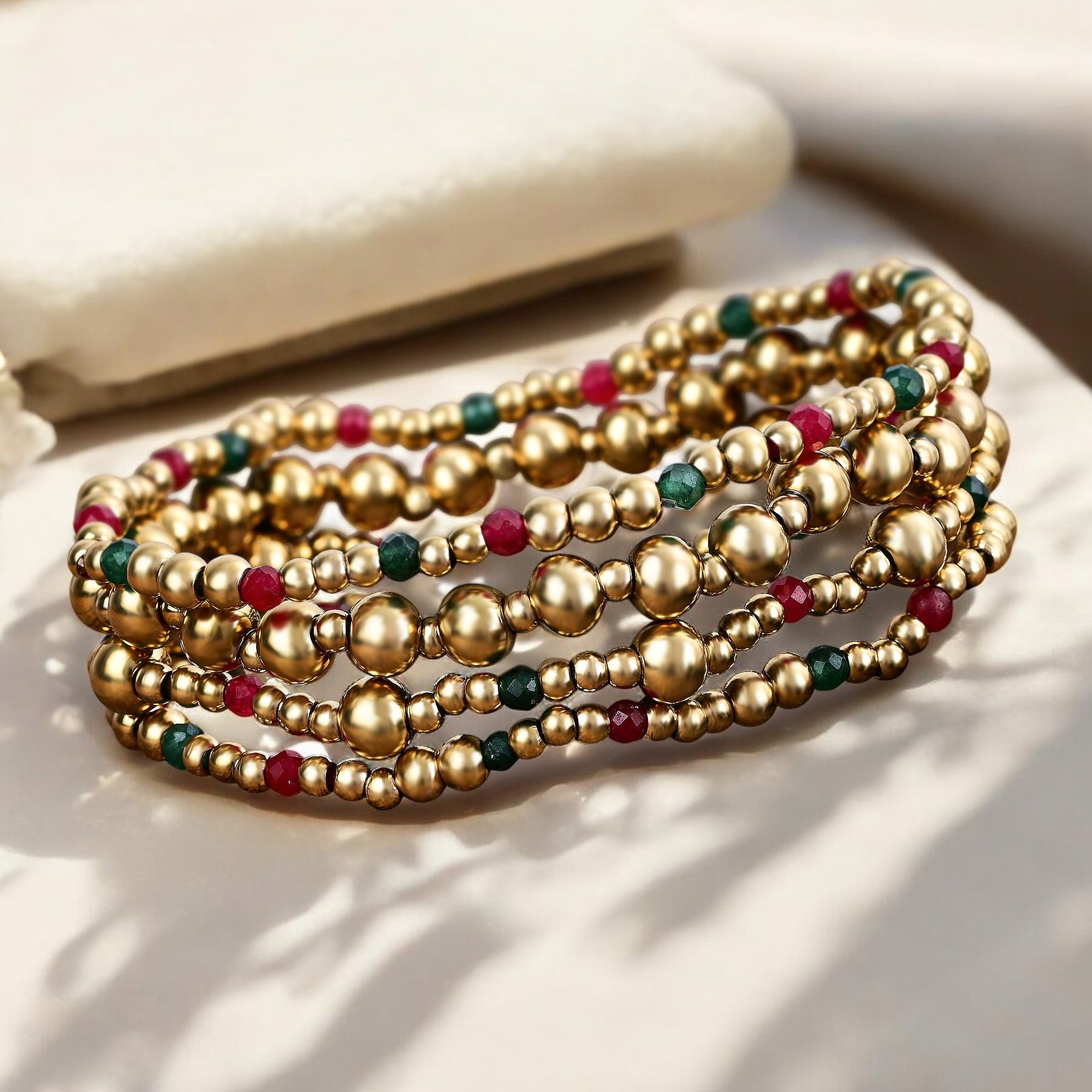 Ensemble de bracelets magiques en or de Noël