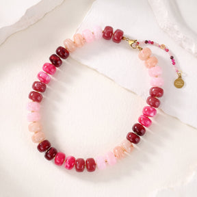 Collier imposant rose baie