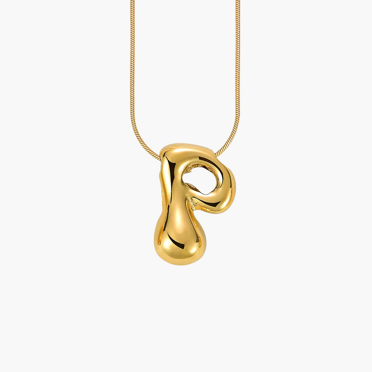Collier initial lettre bulle éclat doré