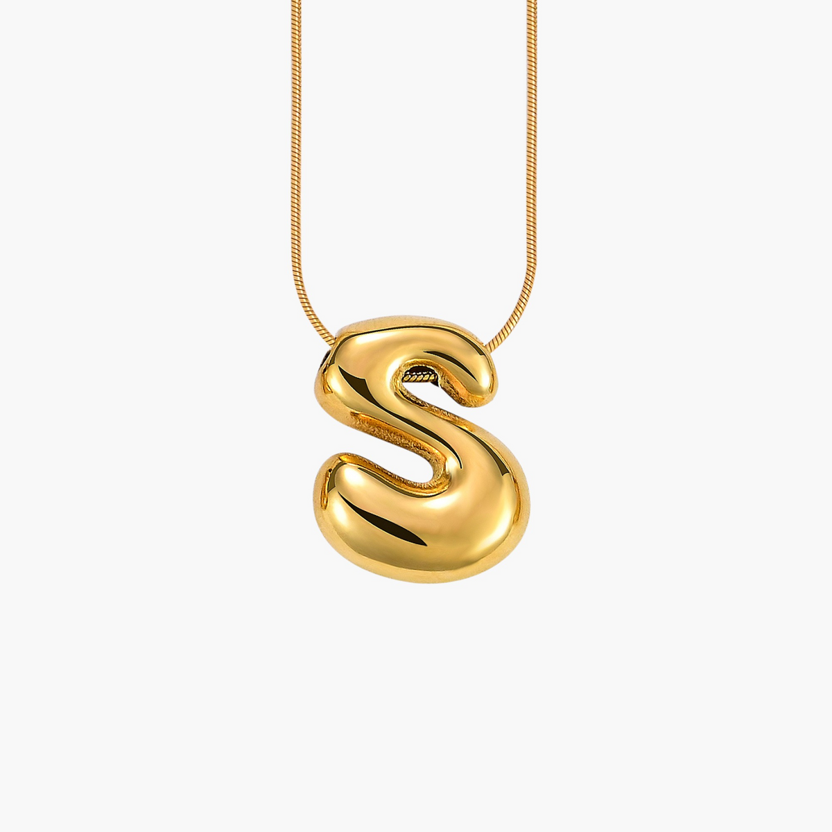 Collier initial lettre bulle éclat doré