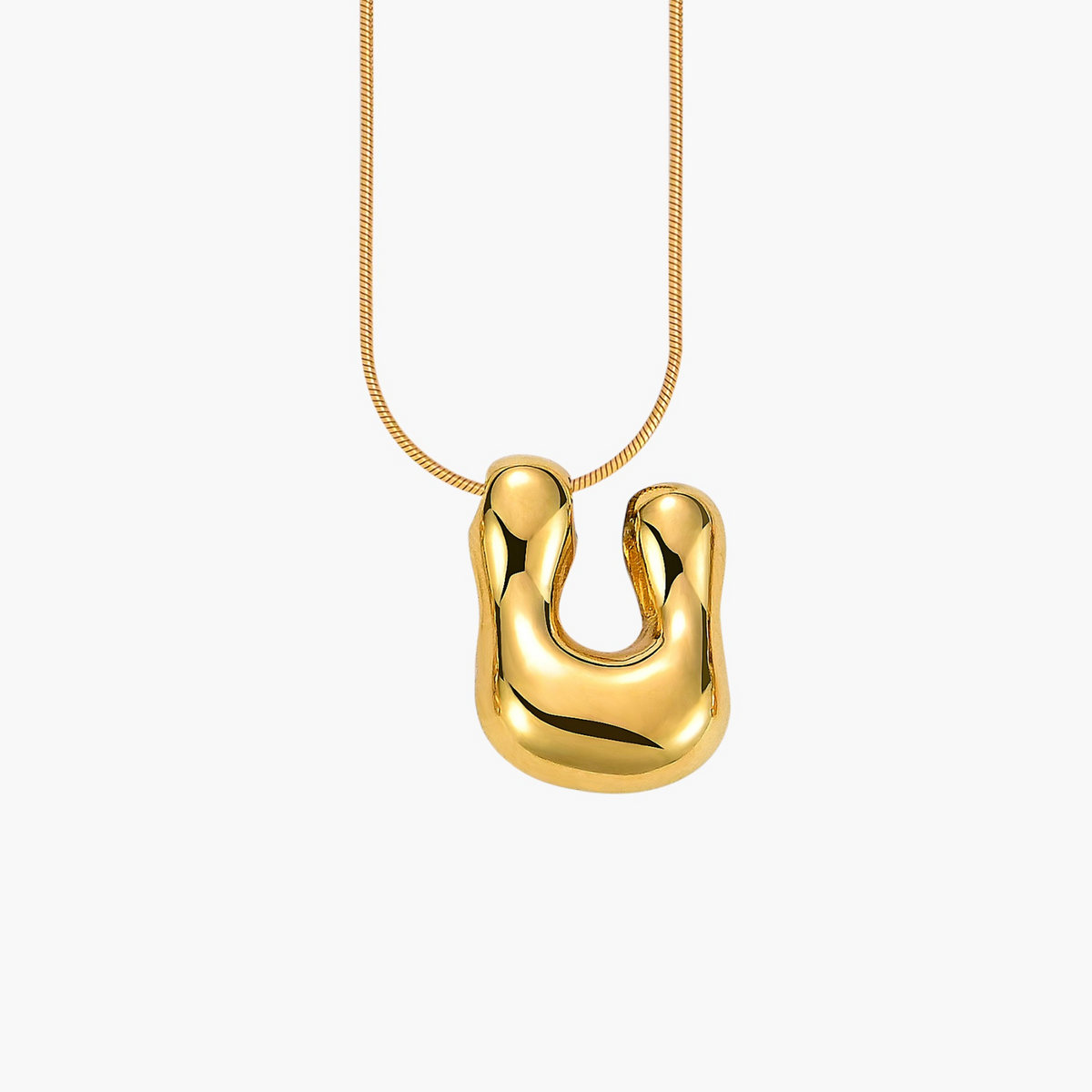 Collier initial lettre bulle éclat doré