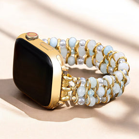 Bracelet tressé Apple Watch couleur aigue-marine