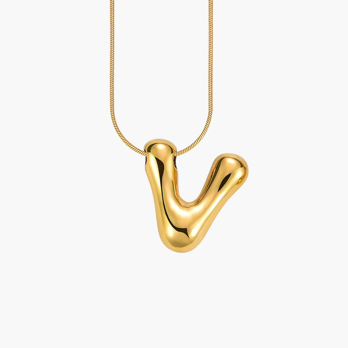 Collier initial lettre bulle éclat doré