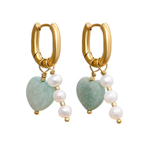Boucles d'oreilles Amour en Amazonite