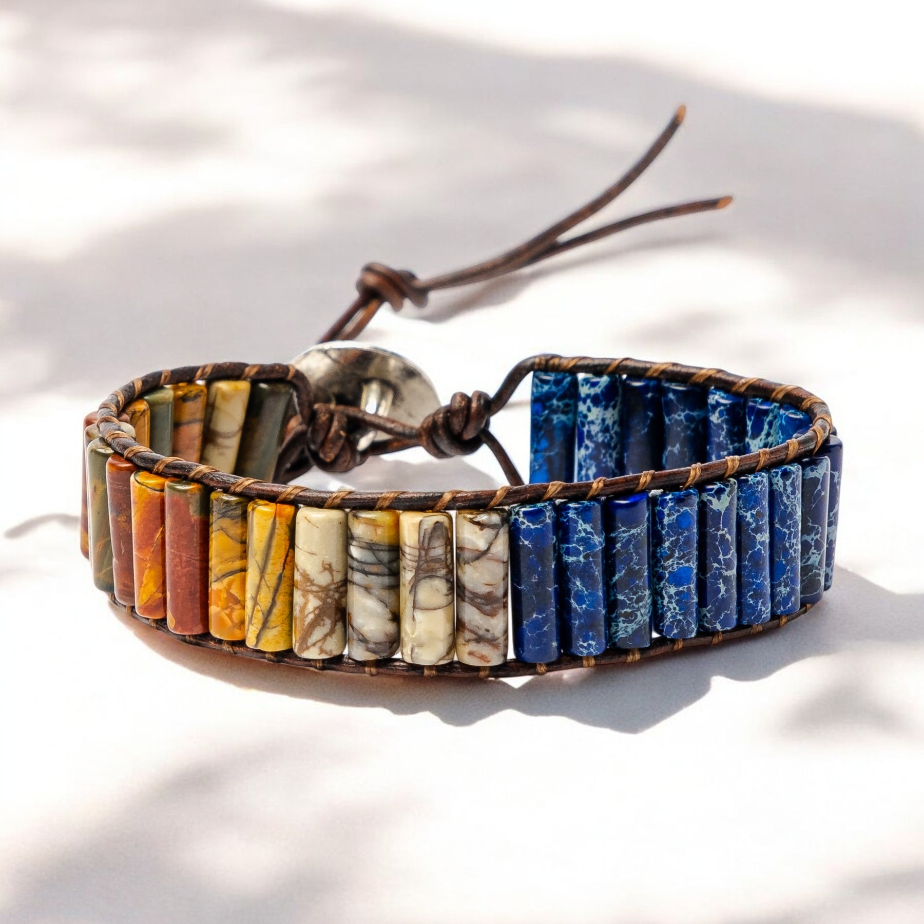 Bracelet en jaspe guerrier pour homme