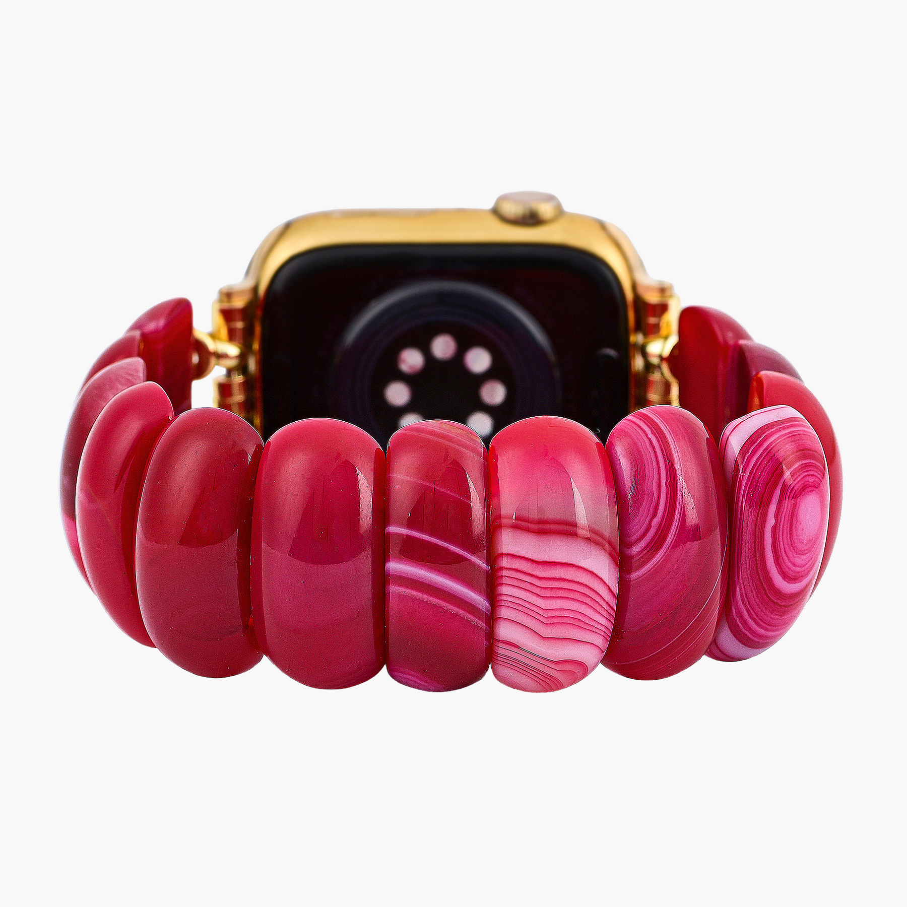 Bracelet Apple Watch en agate mirage cramoisi