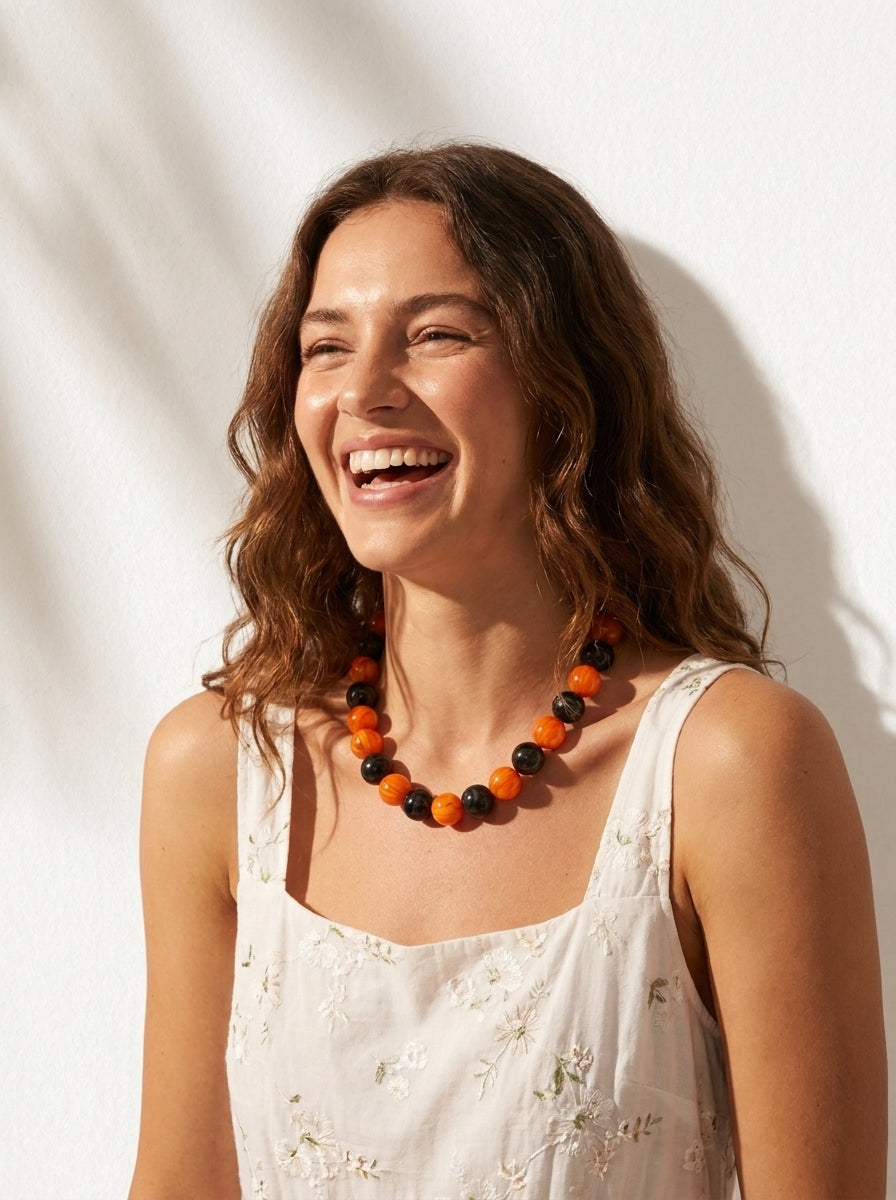 Collier chunky citrouille d’Halloween Midnight Pumpkin