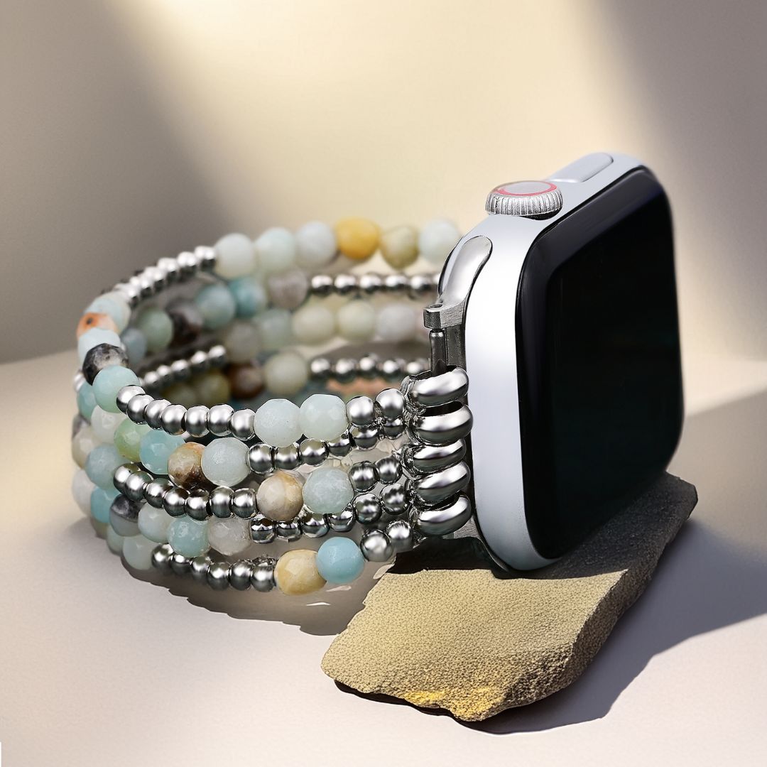 Bracelet extensible Amazonite Brilliance pour Apple Watch