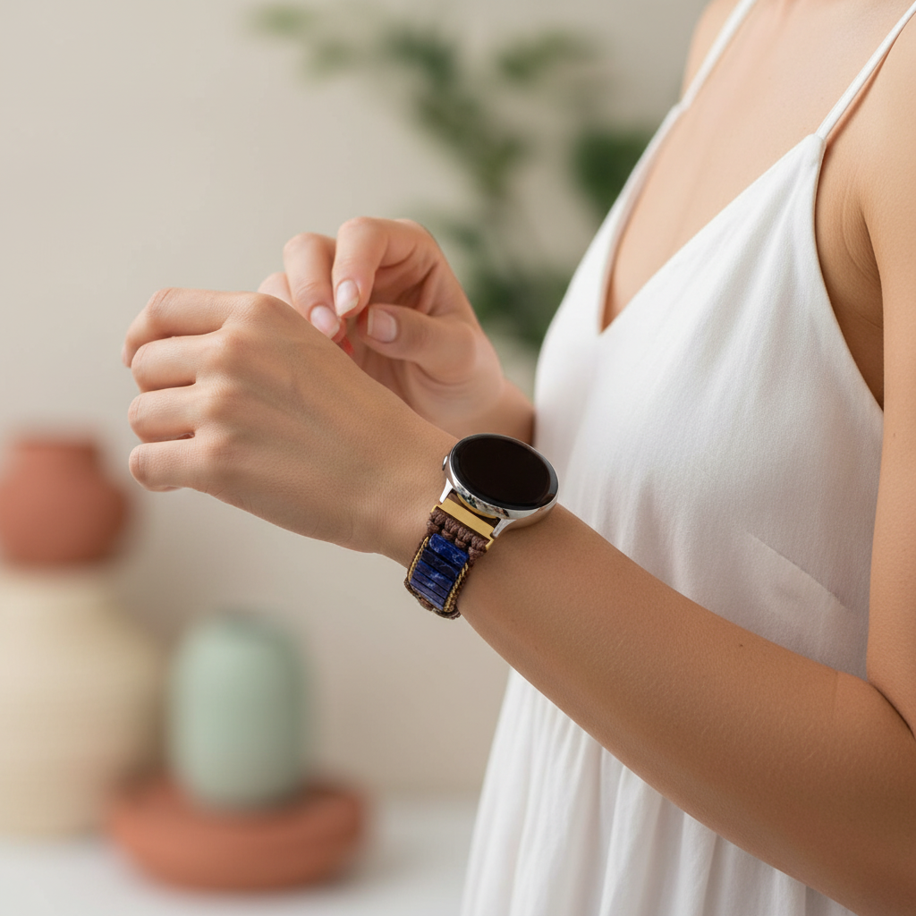 Bracelet pour Samsung Galaxy Watch en jaspe azur