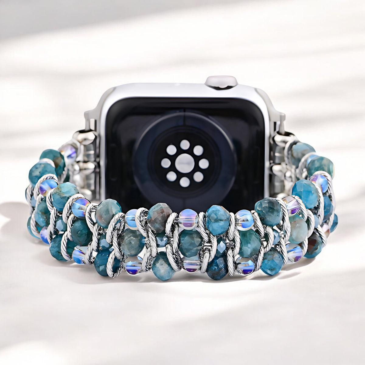 Bracelet tressé Apatite Azure pour Apple Watch